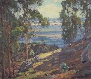 William Wendt Eucalyptus Trees and Bay painting